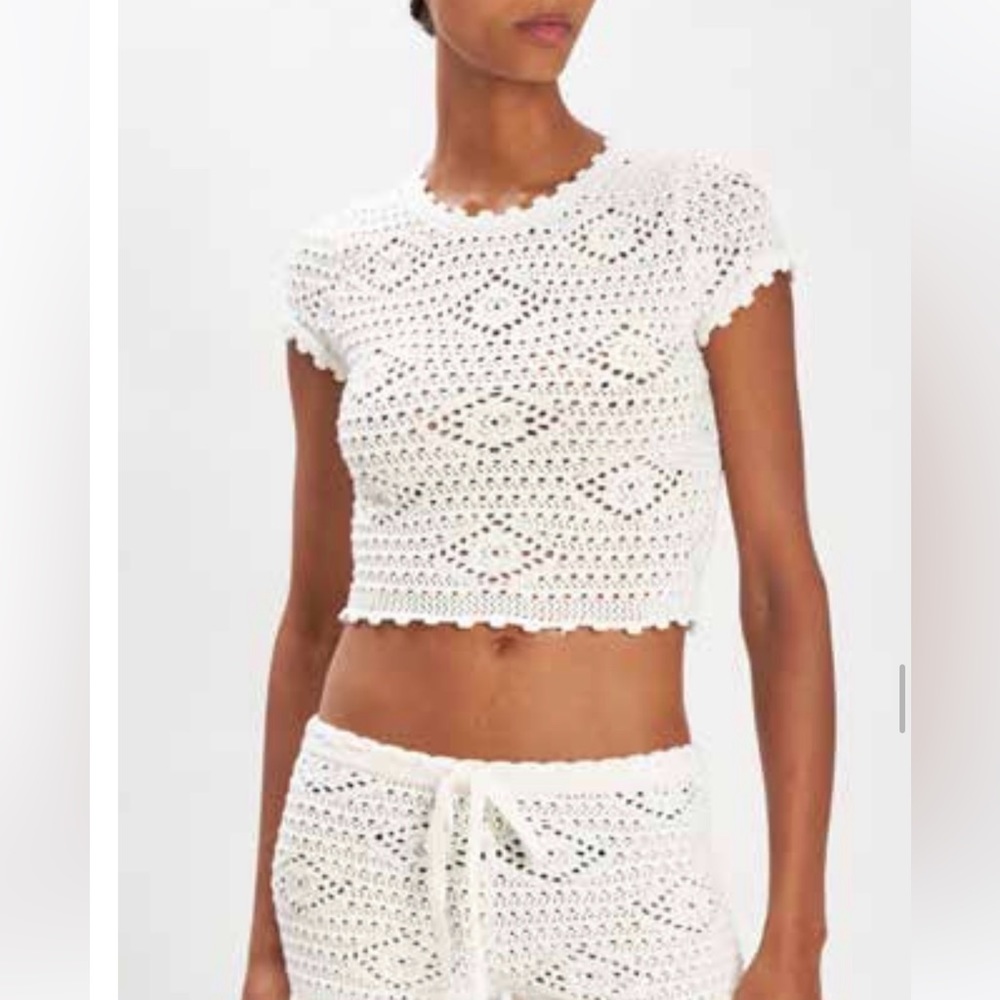 Ronny kobo knit crochet top NBW
